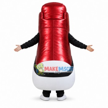 High-top Bright Red Sneaker Mascot Costume High-top Bright Red Sneaker Mascot Costume