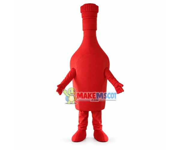 Red Bottle of Brandy Mascot Costume