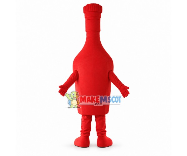 Red Bottle of Brandy Mascot Costume