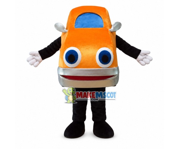 Convenient Orange Car Cartoon Mascot Costume Convenient Orange Car Cartoon Mascot Costume