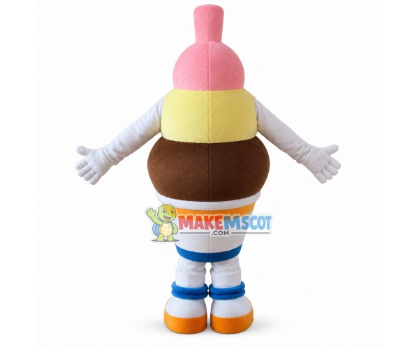 Three-color Ice Cream of Fresh Milk Mascot Costume Three-color Ice Cream of Fresh Milk Mascot Costume