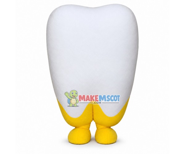 Funny Cartoon Tooth With Scared Look Mascot Costume