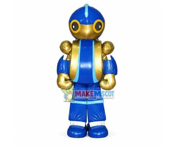 Adult Blue Iron Man Robot Mascot Costume Adult Blue Iron Man Robot Mascot Costume