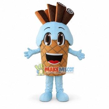 Sweet Cone With Chocolate Bar Mascot Costume Sweet Cone With Chocolate Bar Mascot Costume