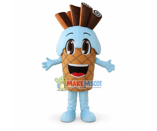 Sweet Cone With Chocolate Bar Mascot Costume Sweet Cone With Chocolate Bar Mascot Costume