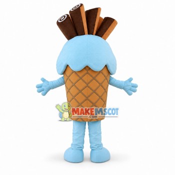 Sweet Cone With Chocolate Bar Mascot Costume Sweet Cone With Chocolate Bar Mascot Costume