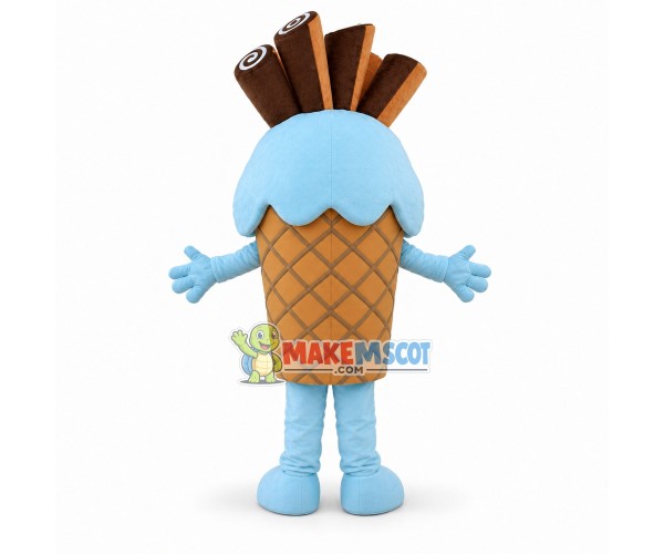 Sweet Cone With Chocolate Bar Mascot Costume Sweet Cone With Chocolate Bar Mascot Costume