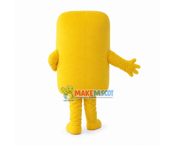 Long Shaped Yellow Doll Cartoon Mascot Costume Long Shaped Yellow Doll Cartoon Mascot Costume