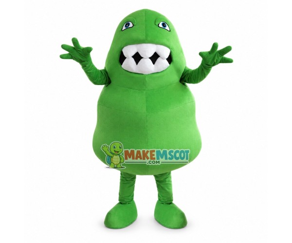 Green Bacteria Virus Cartoon Mascot Costume Green Bacteria Virus Cartoon Mascot Costume