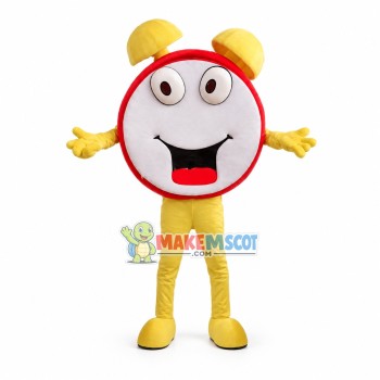 Loud Yellow Alarm Clock Mascot Costume Loud Yellow Alarm Clock Mascot Costume