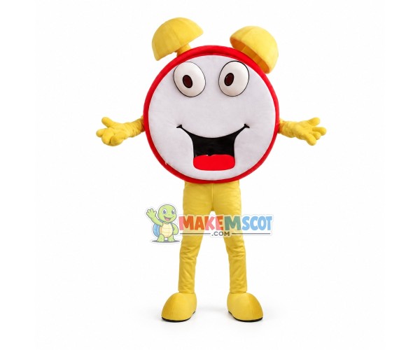 Loud Yellow Alarm Clock Mascot Costume Loud Yellow Alarm Clock Mascot Costume
