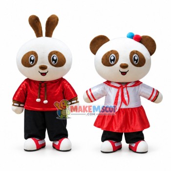 Likable Brown Baby Panda Cartoon Mascot Costume Likable Brown Baby Panda Cartoon Mascot Costume