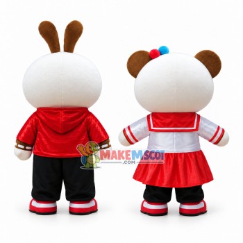 Likable Brown Baby Panda Cartoon Mascot Costume Likable Brown Baby Panda Cartoon Mascot Costume