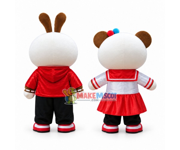 Likable Brown Baby Panda Cartoon Mascot Costume Likable Brown Baby Panda Cartoon Mascot Costume