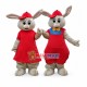 Lively Easter Bunny In The Couple Suit Mascot Costume Lively Easter Bunny In The Couple Suit Mascot Costume