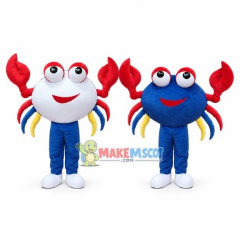 Light Little Crab With Red Tongs Mascot Costume Light Little Crab With Red Tongs Mascot Costume