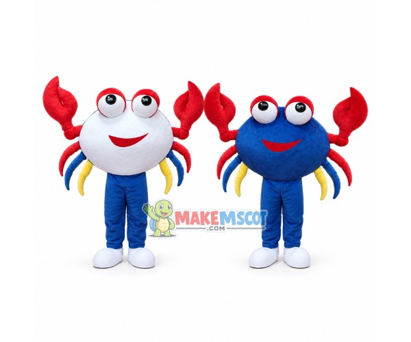 Light Little Crab With Red Tongs Mascot Costume Light Little Crab With Red Tongs Mascot Costume