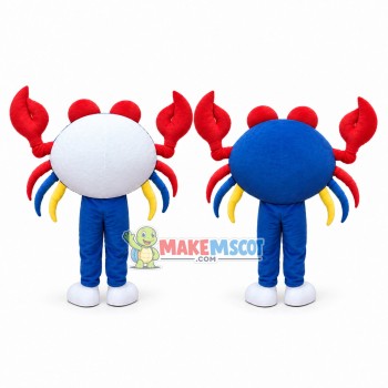 Light Little Crab With Red Tongs Mascot Costume Light Little Crab With Red Tongs Mascot Costume