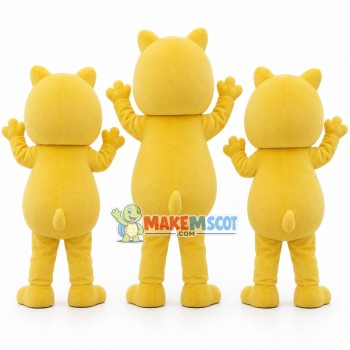 Bright Yellow Hippo Adult Mascot Costume Bright Yellow Hippo Adult Mascot Costume