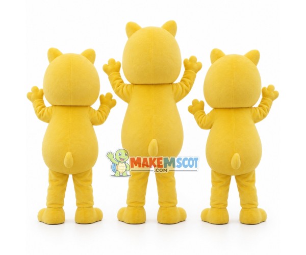 Bright Yellow Hippo Adult Mascot Costume Bright Yellow Hippo Adult Mascot Costume