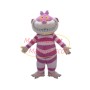Pink Striped Cheshire Cat Cartoon Mascot Costume