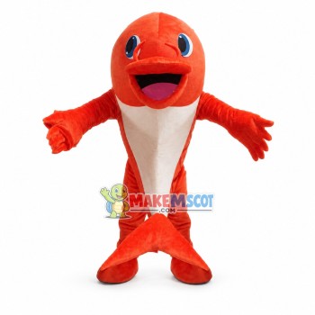 Orange Baby Dolphin Mascot Costume