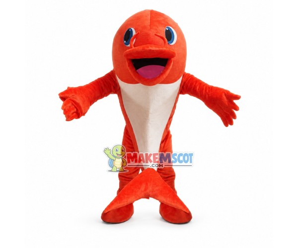 Orange Baby Dolphin Mascot Costume Orange Baby Dolphin Mascot Costume