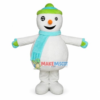 Vivid Snowman With Button Eyes Mascot Costume Vivid Snowman With Button Eyes Mascot Costume
