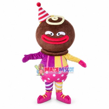 Chocolate Cream Cookie Mascot Costume Chocolate Cream Cookie Mascot Costume