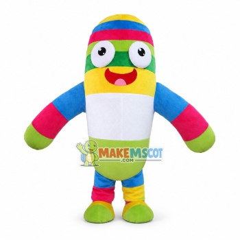 Colorful Fudge Mascot Costume for Party Colorful Fudge Mascot Costume for Party