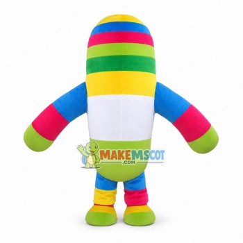 Colorful Fudge Mascot Costume for Party Colorful Fudge Mascot Costume for Party