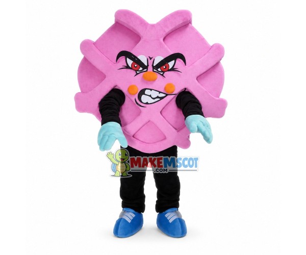 Strawberry Waffle Cartoon Mascot Costume Strawberry Waffle Cartoon Mascot Costume