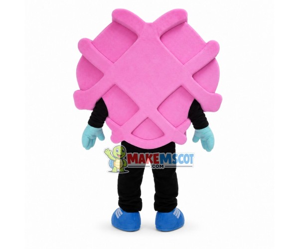 Strawberry Waffle Cartoon Mascot Costume Strawberry Waffle Cartoon Mascot Costume