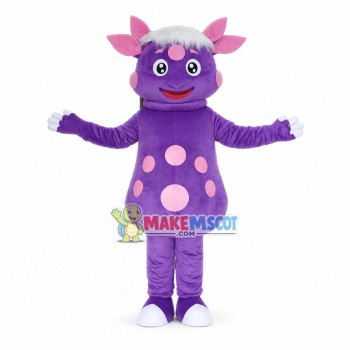Purple Four-eared Happy Pig Mascot Costume
