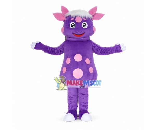 Purple Four-eared Happy Pig Mascot Costume Purple Four-eared Happy Pig Mascot Costume