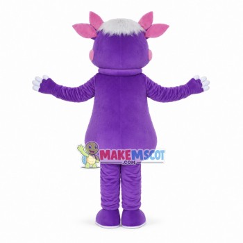 Purple Four-eared Happy Pig Mascot Costume