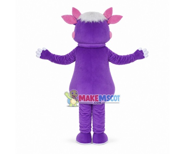 Purple Four-eared Happy Pig Mascot Costume Purple Four-eared Happy Pig Mascot Costume