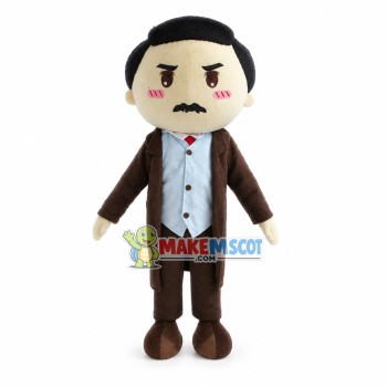 Middle-aged Man In Trench Coat Mascot Costume
