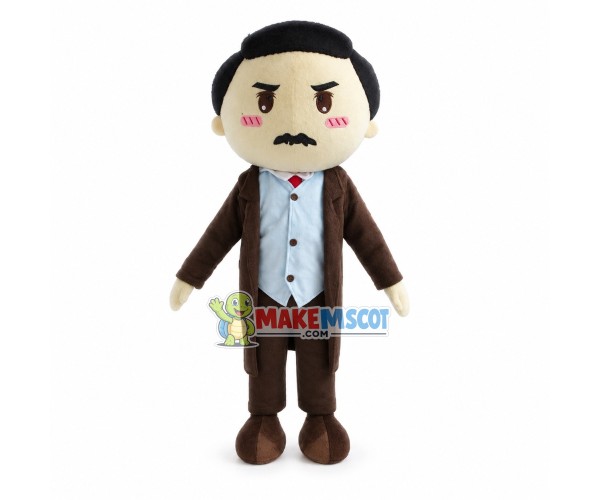Middle-aged Man In Trench Coat Mascot Costume Middle-aged Man In Trench Coat Mascot Costume