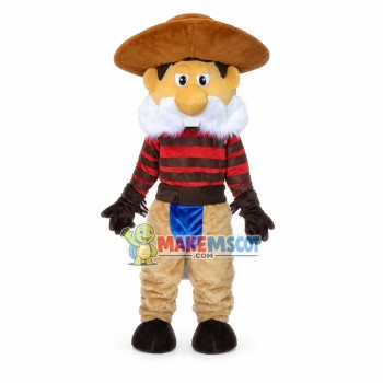 Hard-working White-beard Farmer Mascot Costume Hard-working White-beard Farmer Mascot Costume