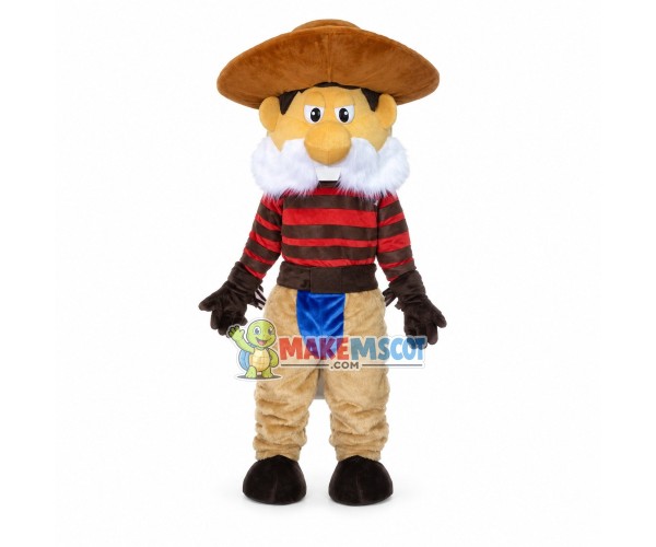 Hard-working White-beard Farmer Mascot Costume Hard-working White-beard Farmer Mascot Costume