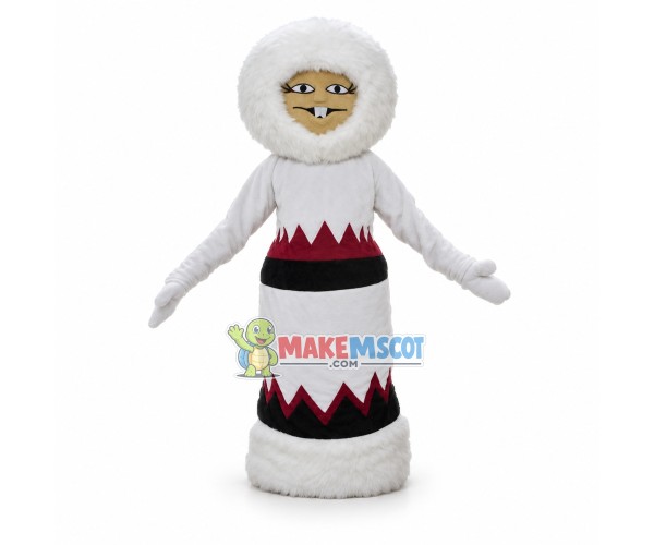 Thick Furry Snow Monster Mascot Costume