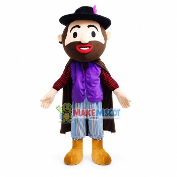 Juggling Bearded Man Mascot Costume Juggling Bearded Man Mascot Costume