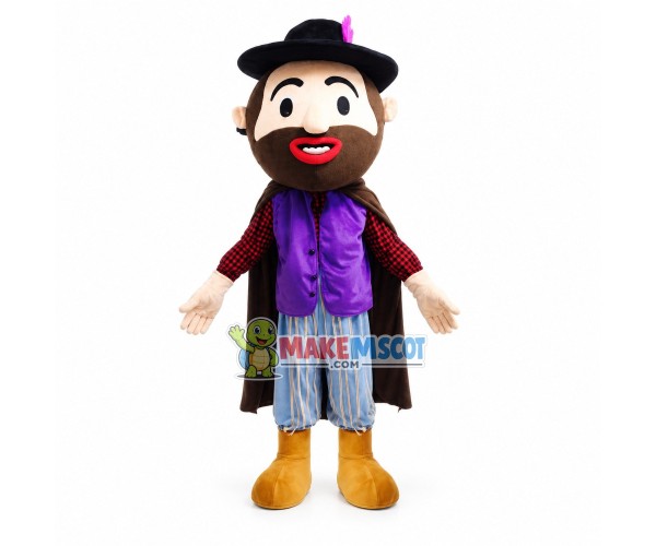 Juggling Bearded Man Mascot Costume Juggling Bearded Man Mascot Costume