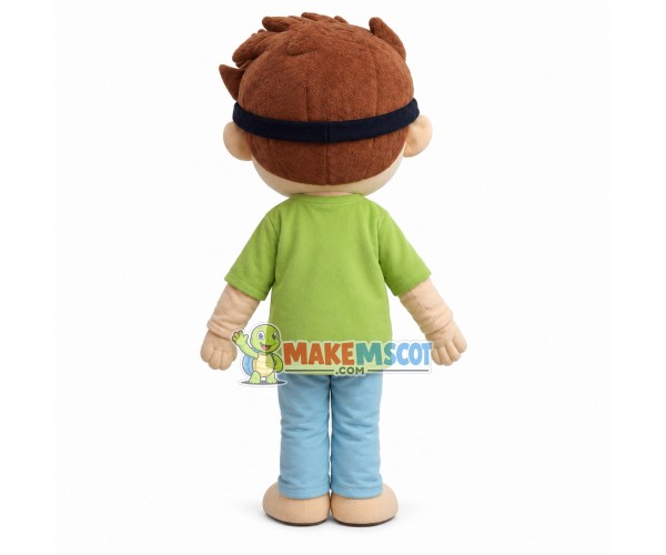 Science Boy Wearing Black Frame Glasses Mascot Costume Science Boy Wearing Black Frame Glasses Mascot Costume