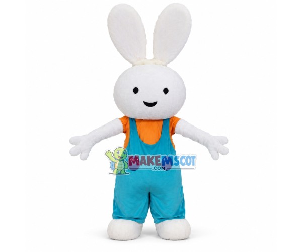 The Bunny In Loose Suspenders Mascot Costume The Bunny In Loose Suspenders Mascot Costume