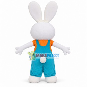 The Bunny In Loose Suspenders Mascot Costume The Bunny In Loose Suspenders Mascot Costume