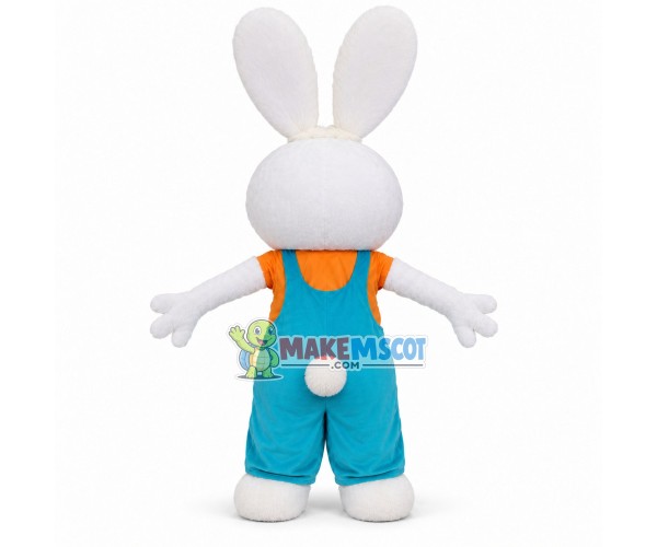 The Bunny In Loose Suspenders Mascot Costume The Bunny In Loose Suspenders Mascot Costume