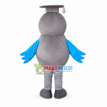 Learned Gray Doctor Bird Mascot Costume Learned Gray Doctor Bird Mascot Costume
