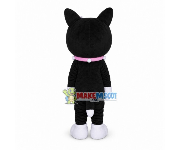 Beautiful Pet Cat With Pink Collar Mascot Costume Beautiful Pet Cat With Pink Collar Mascot Costume